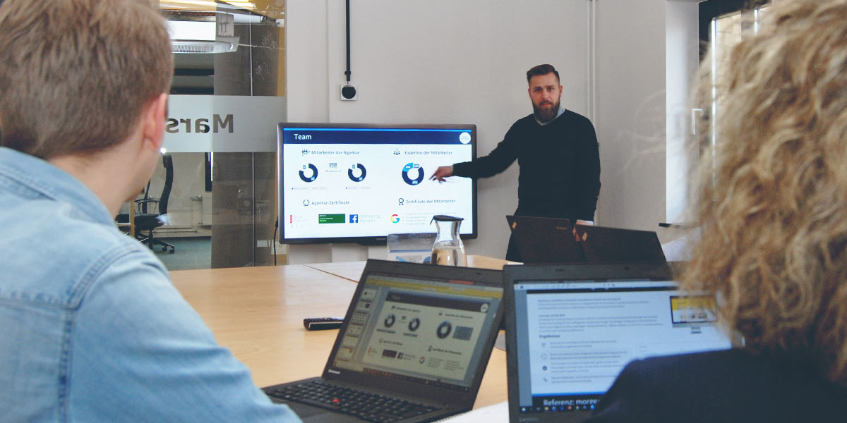 Aufnahme aus einem Online-Marketing-Seminar.